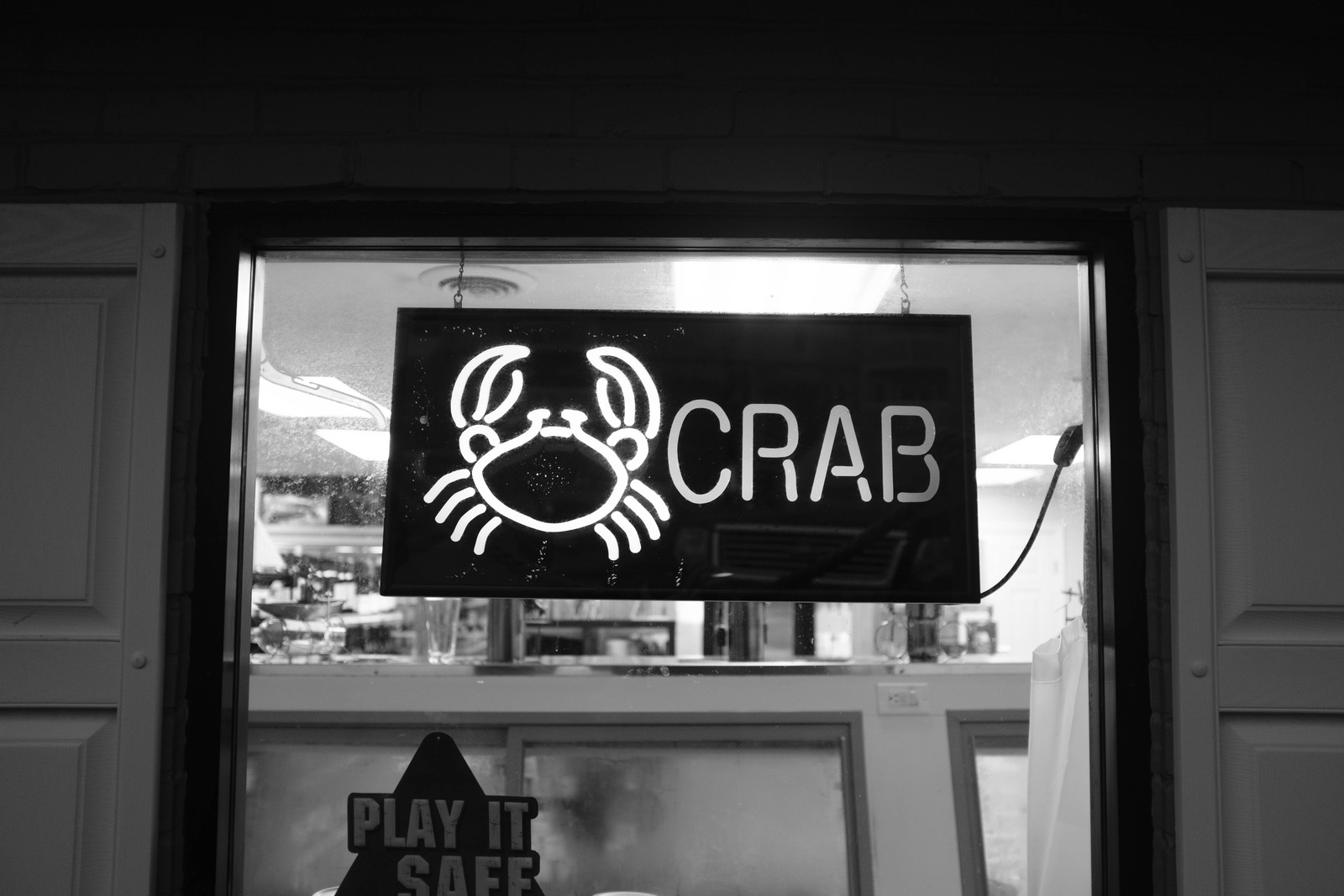 Neon Crab Sign