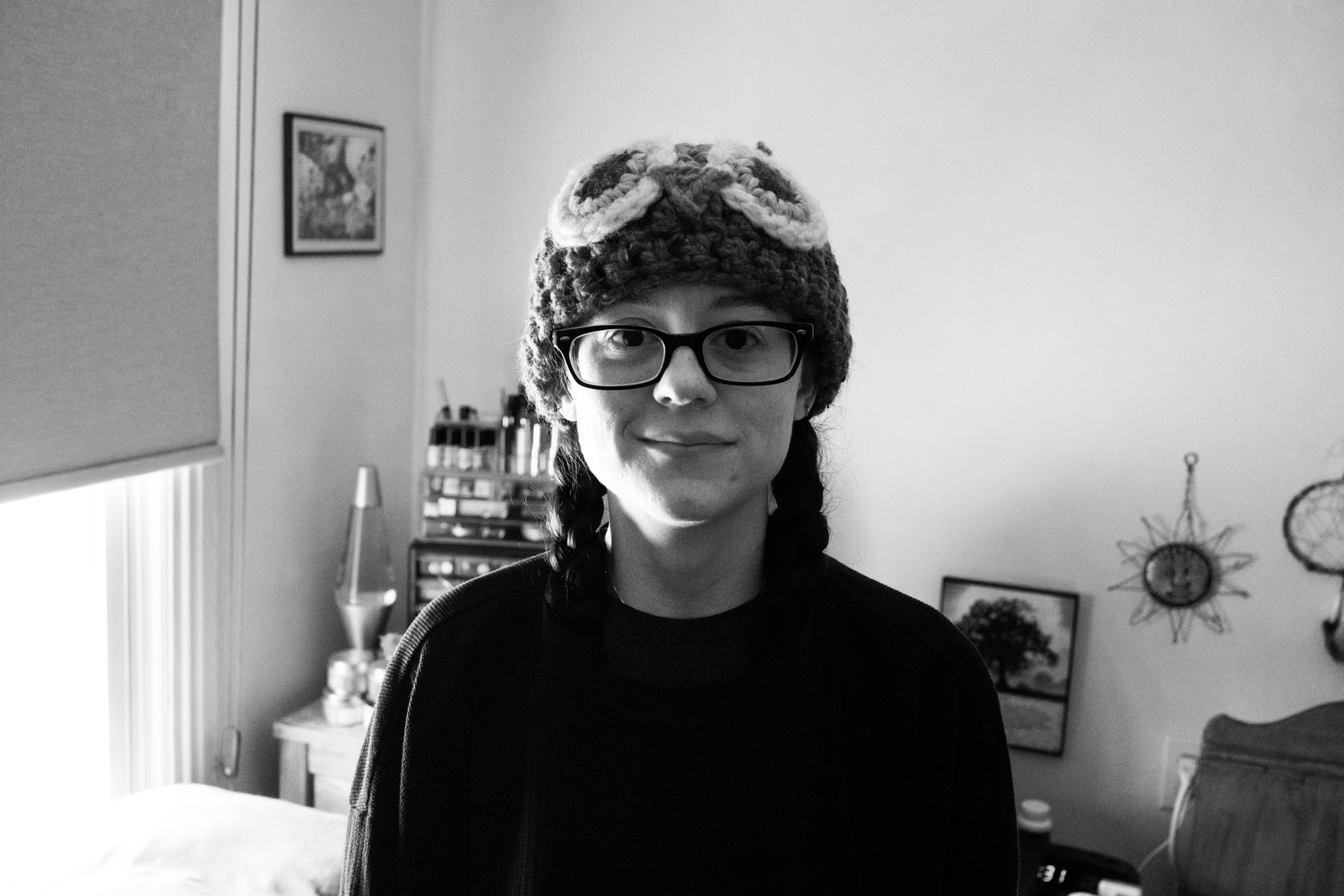 Whimsical Portrait in Black and White