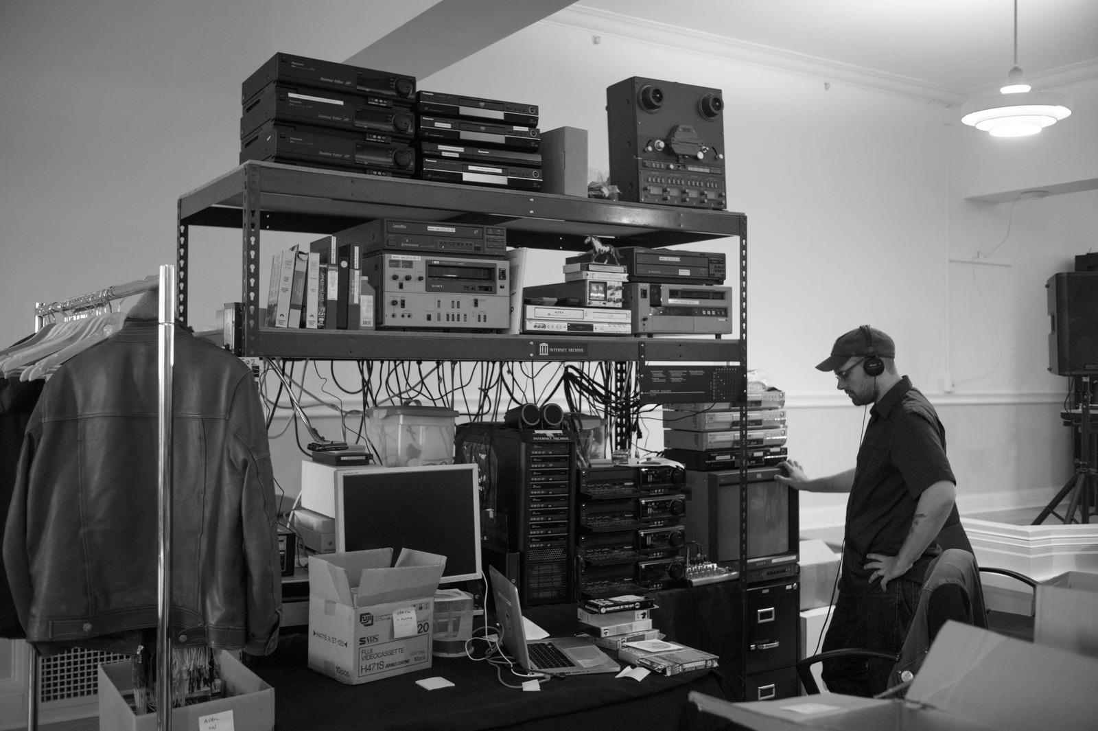 Vintage Audio Hub in Monochrome