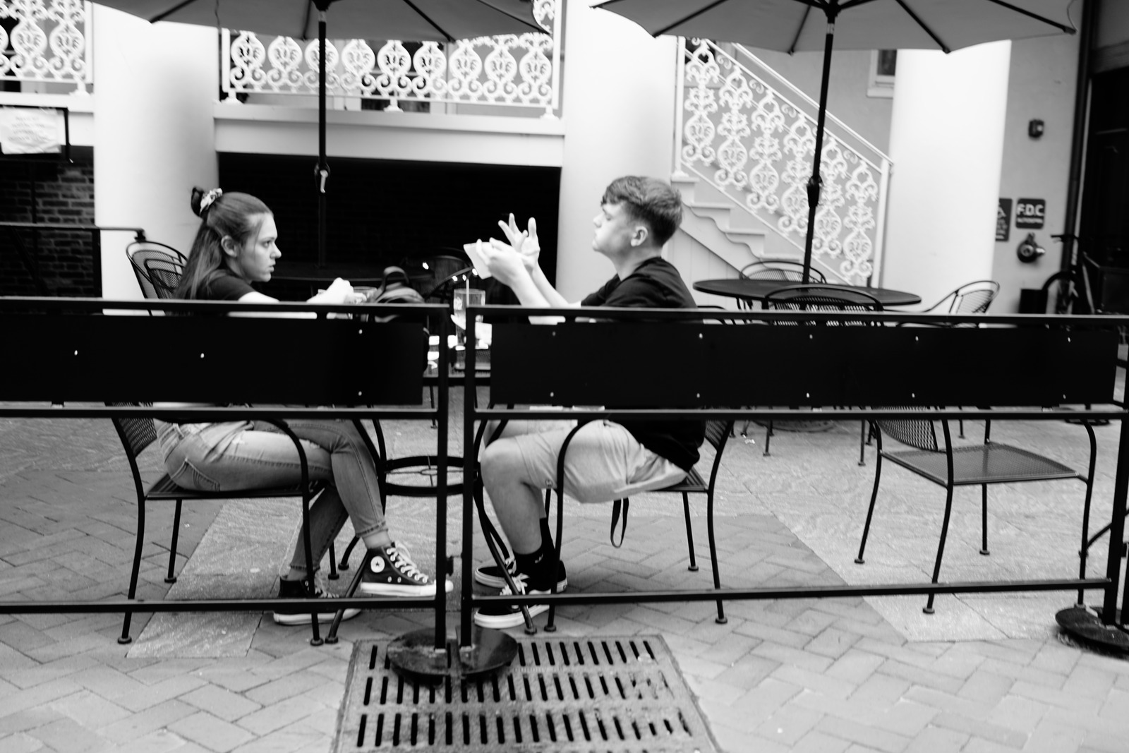 Candid Conversation in Monochrome