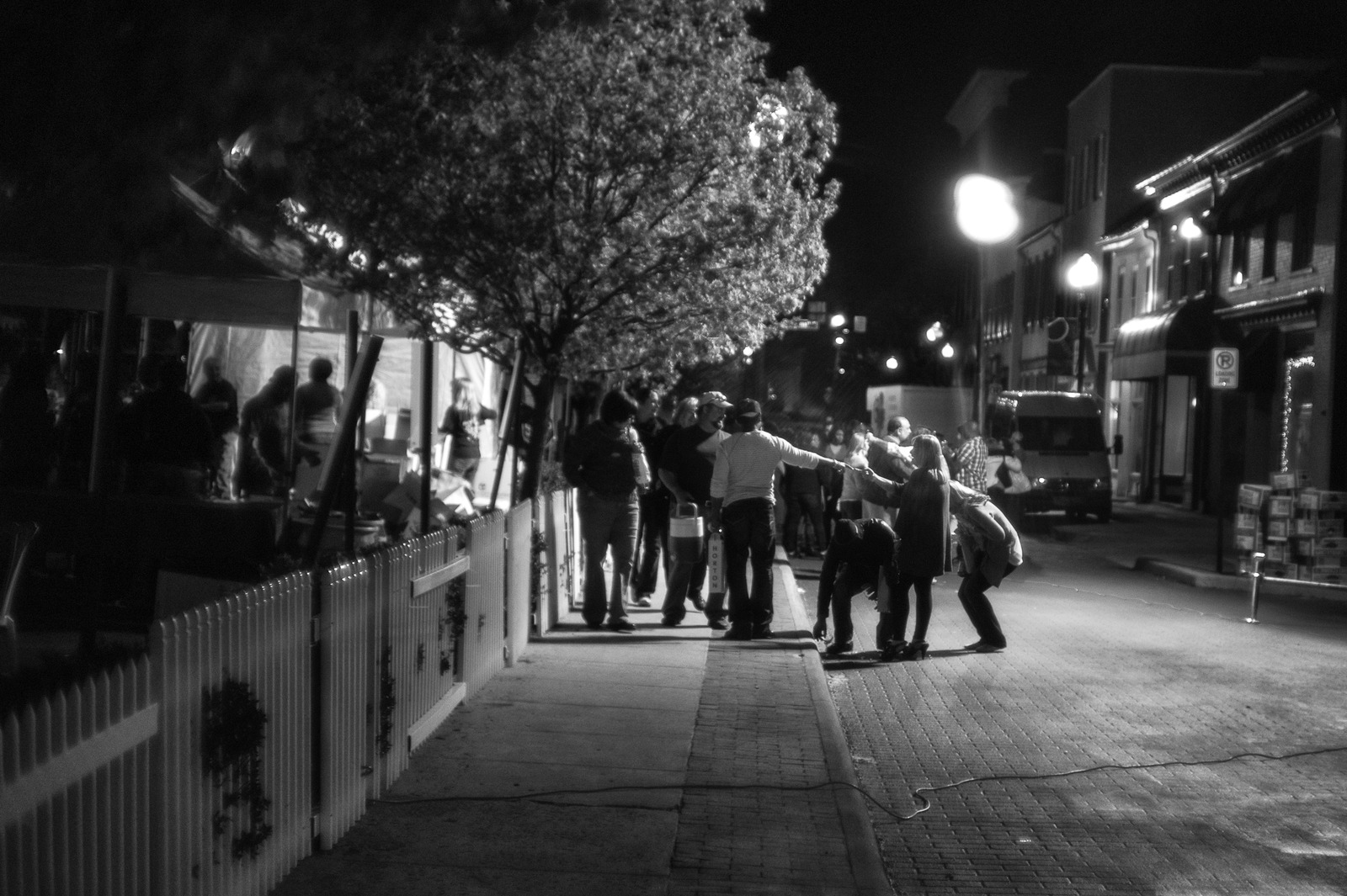 Nighttime Urban Gathering