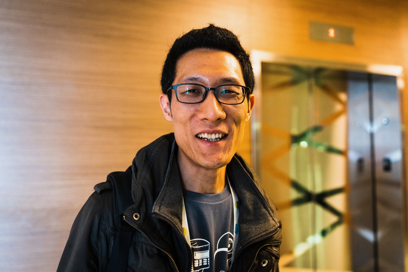 Joyful Encounter in a Lobby