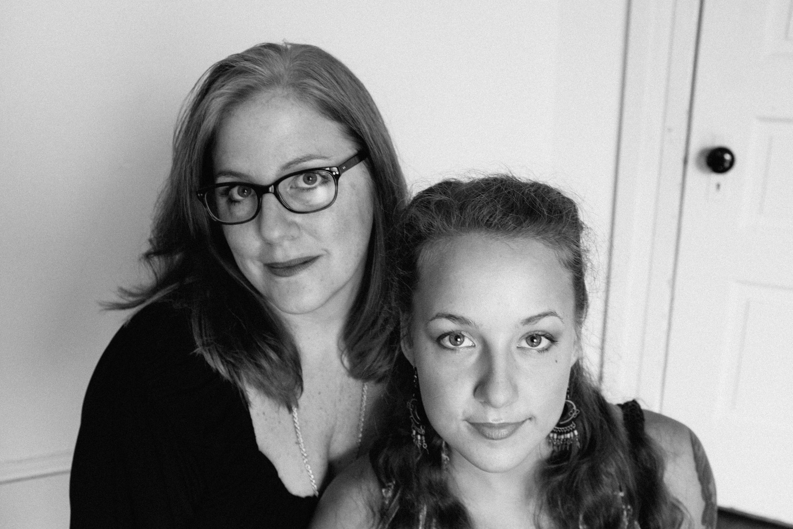 Sisterly Connection in Monochrome