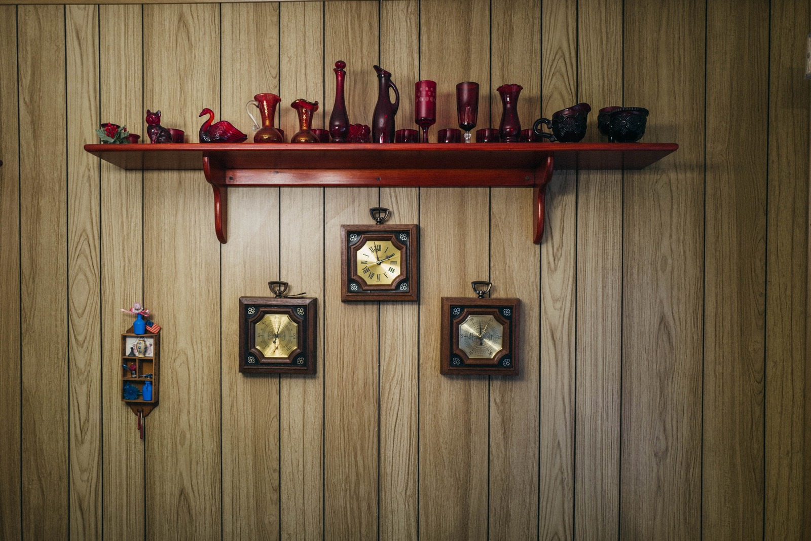 Vintage Charm on Wood Paneling
