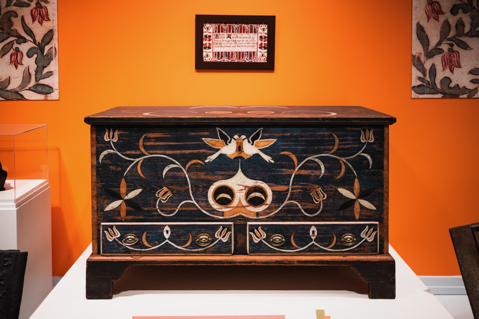 Ornate Chest Against Bold Backdrop