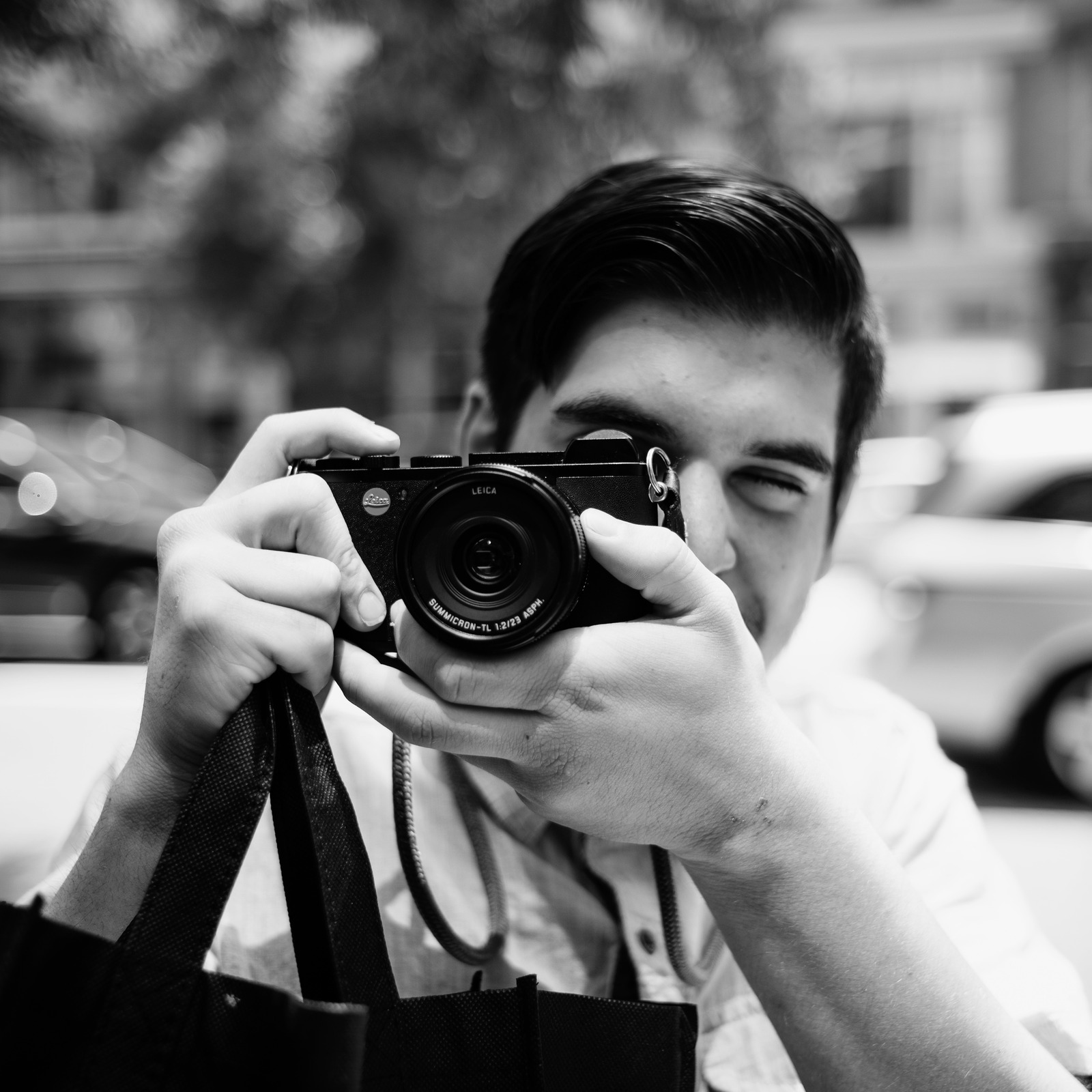 Candid Capture in Black and White