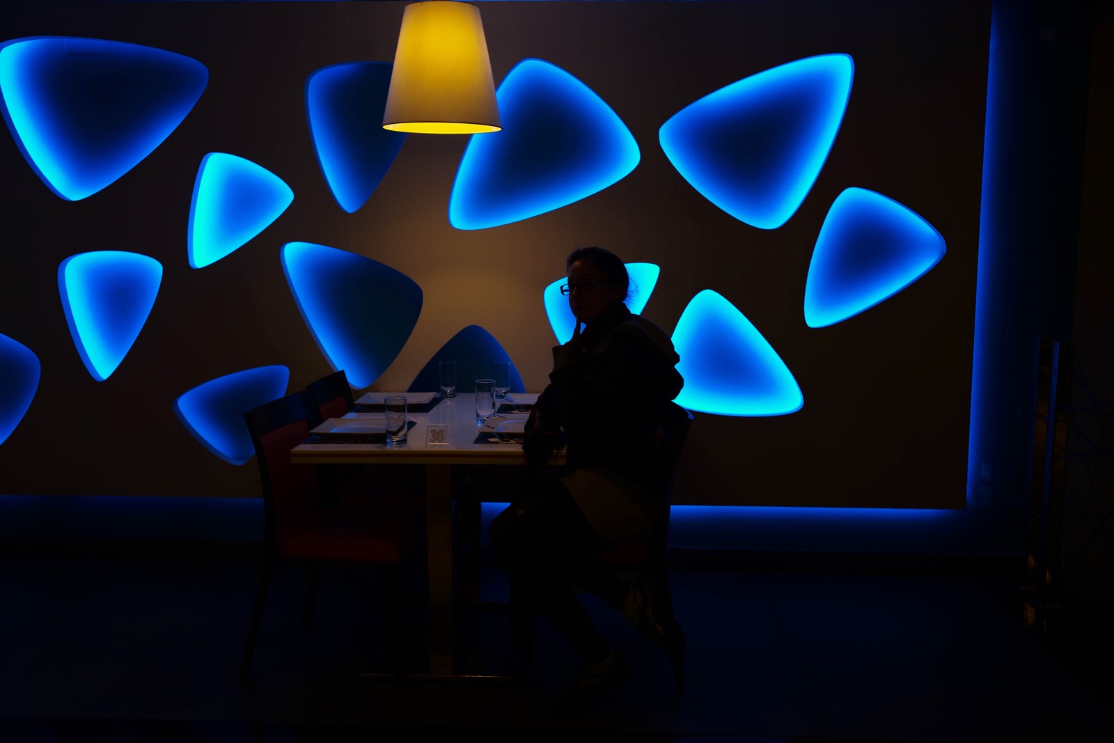 Silhouette in a Neon Glow