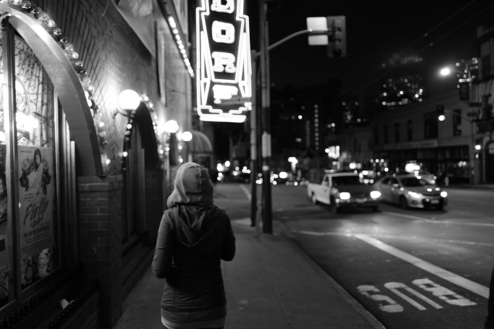 Night Walk Beneath Neon Lights