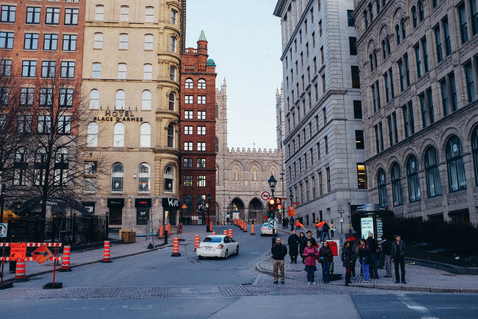 Urban Intersection at Dusk