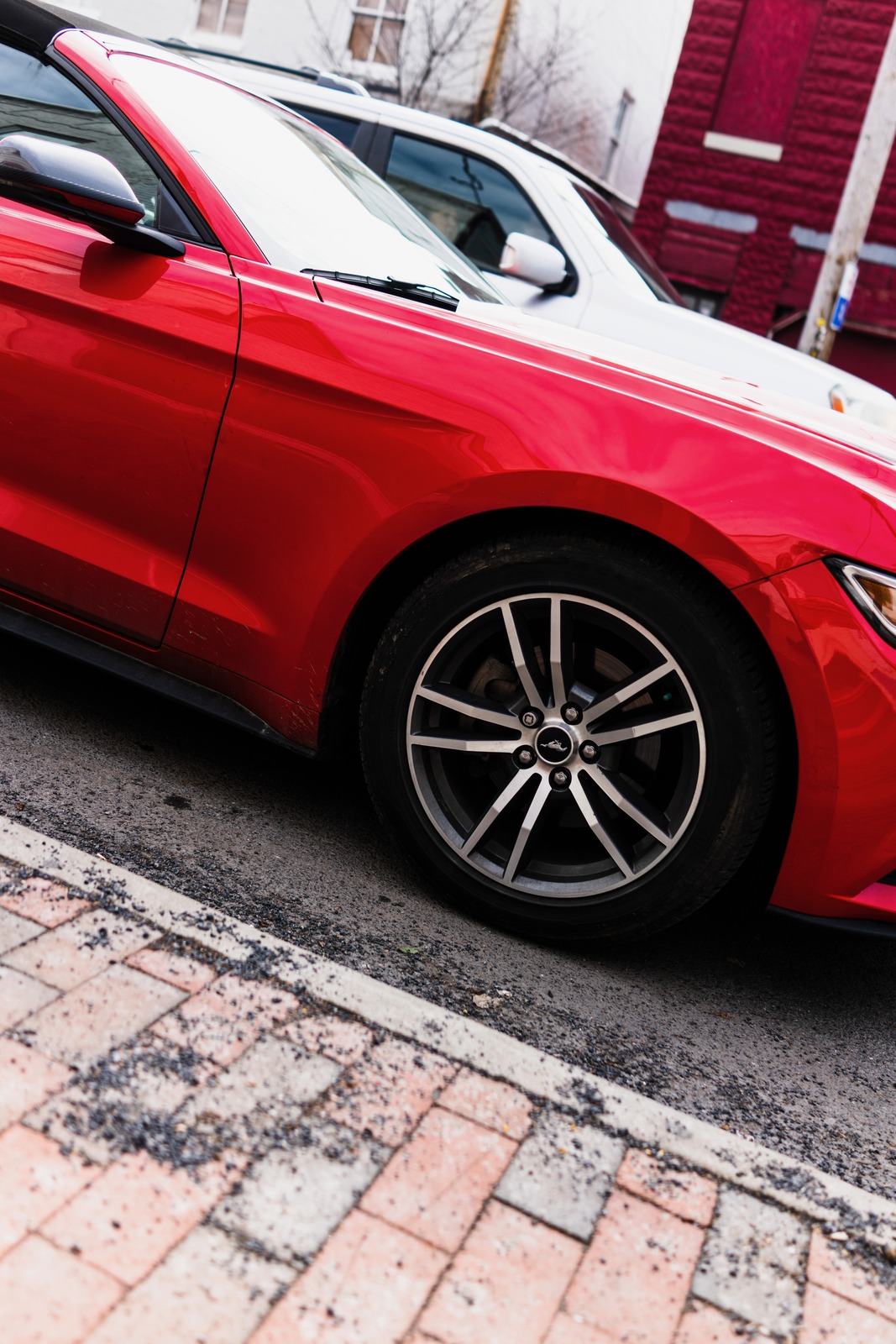 Red Sports Car in Urban Scene