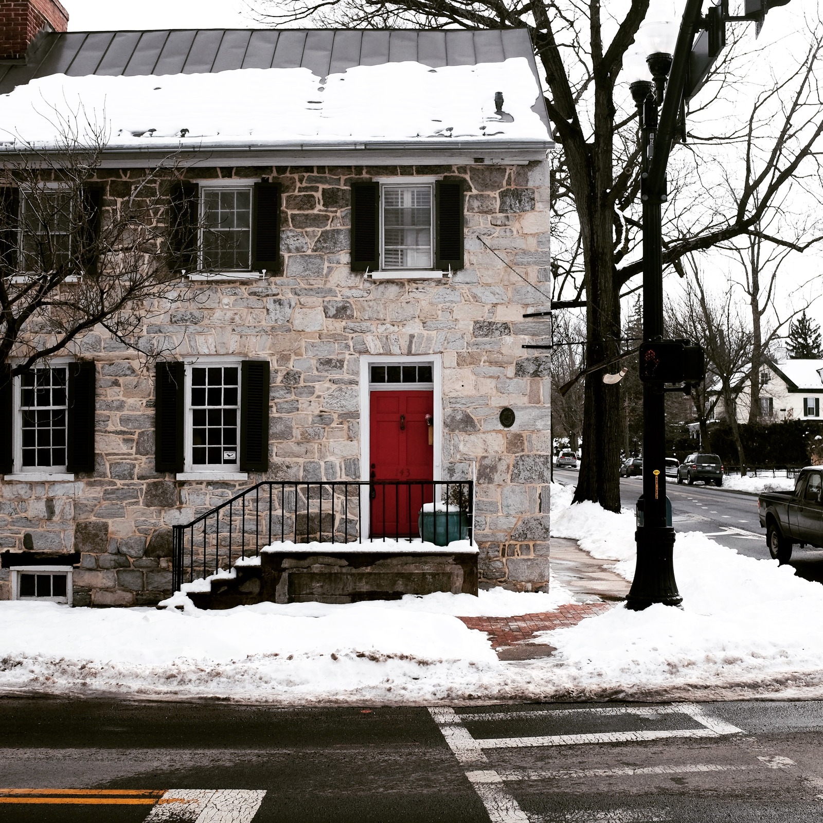 Red Door Amidst Winter