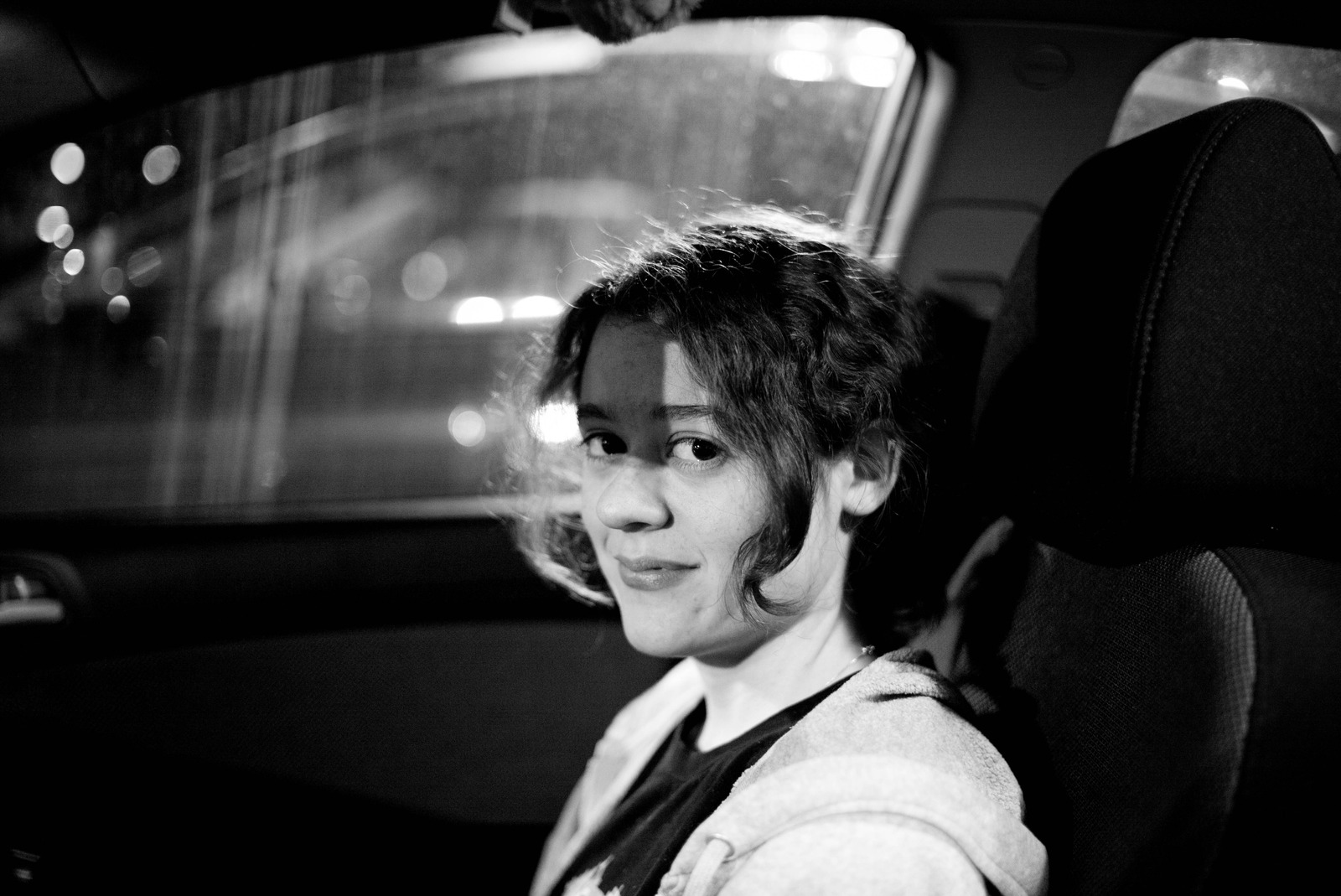 Introspective Moment in Black and White