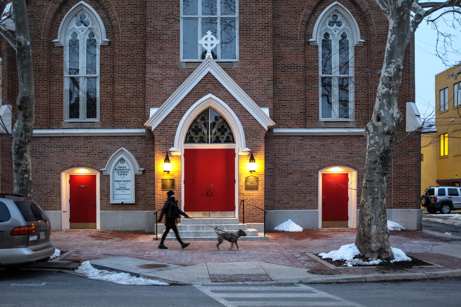 Evening Stroll by the Church