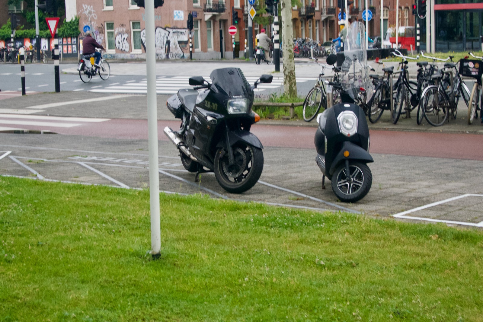 Urban Duo: Motorcycle and Scooter