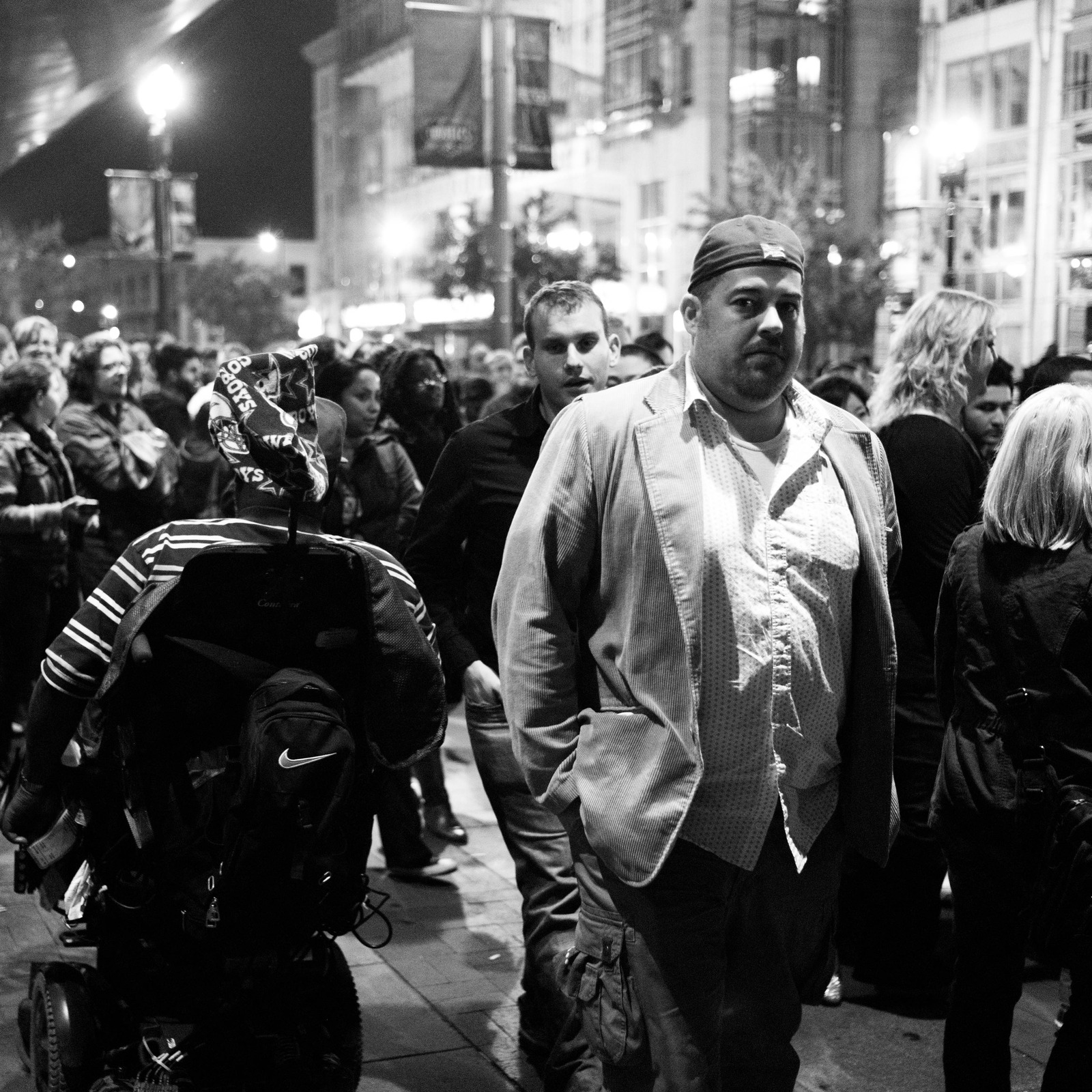 Nighttime Urban Crowd