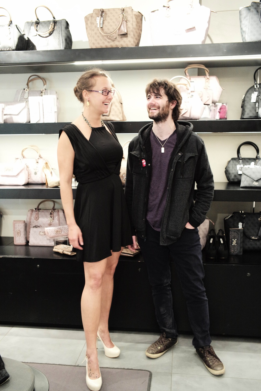 Playful Moments Among Bags