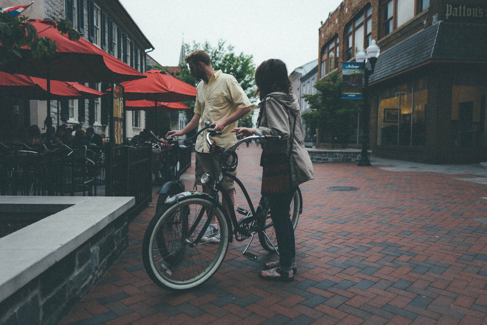 Evening Bicycle Encounter