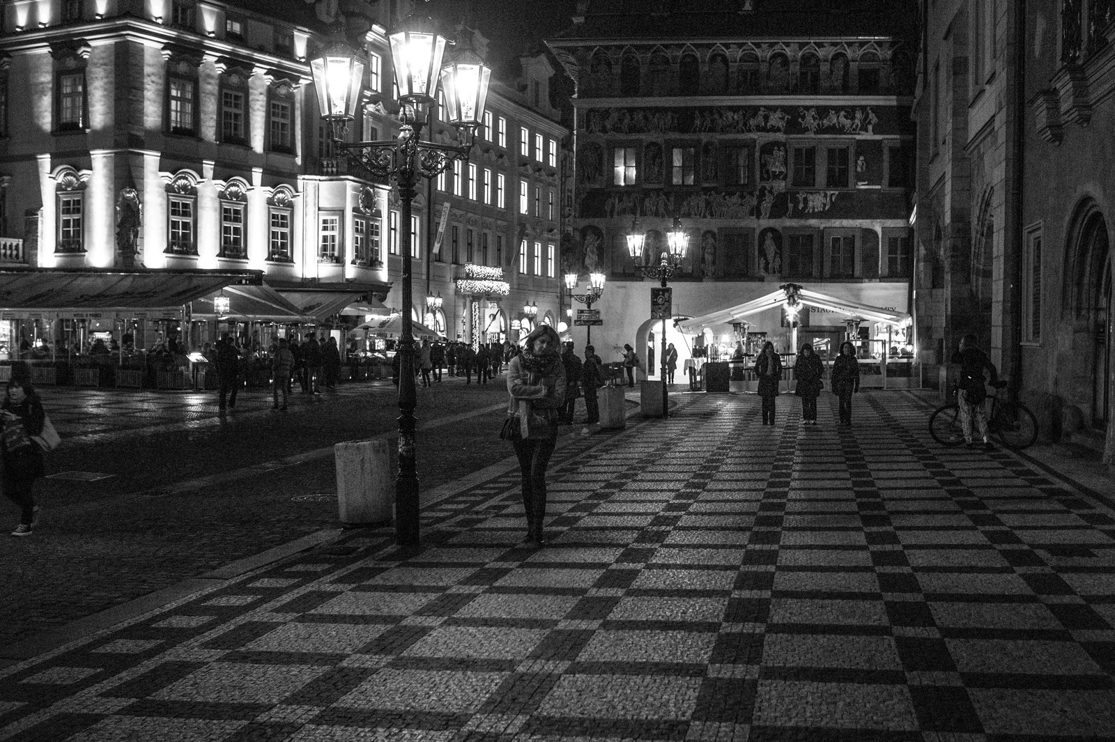 Evening Stroll in Historical Square