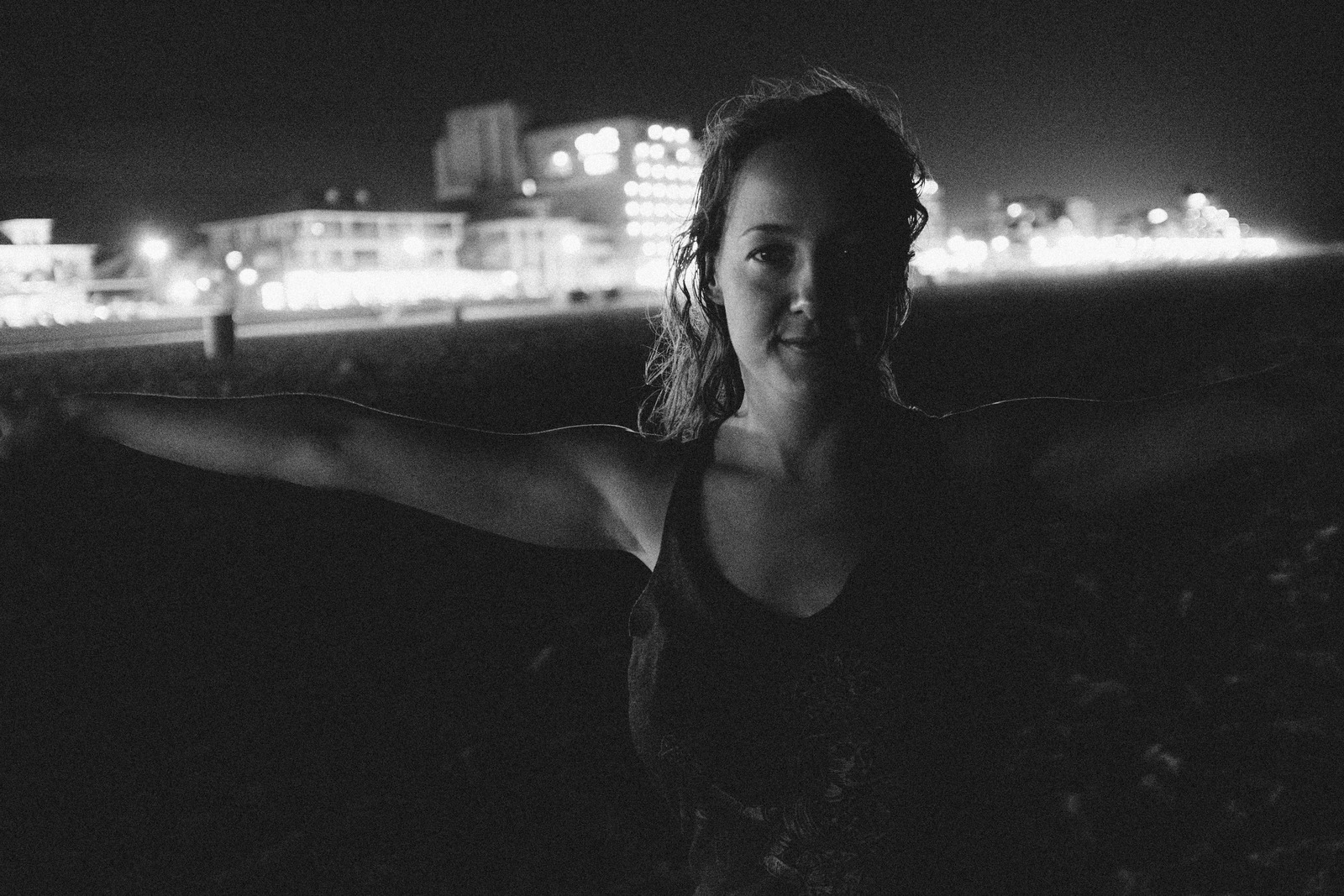 Night Embrace by the Shore