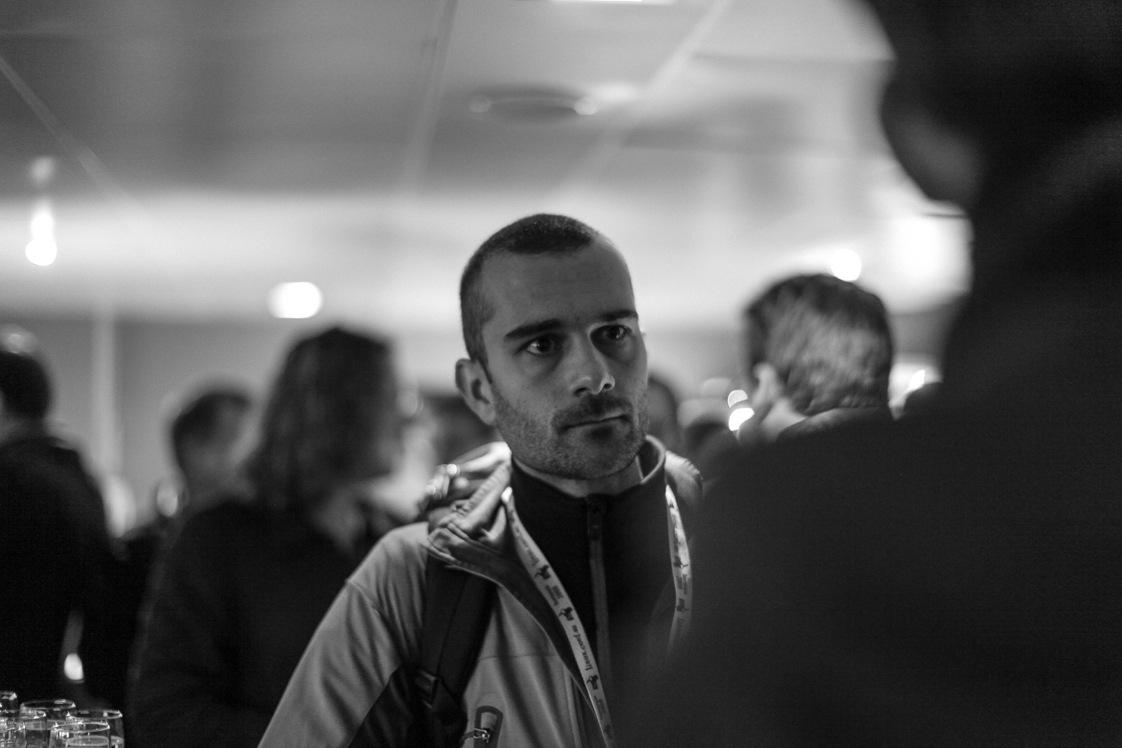 Intense Conversation in Monochrome