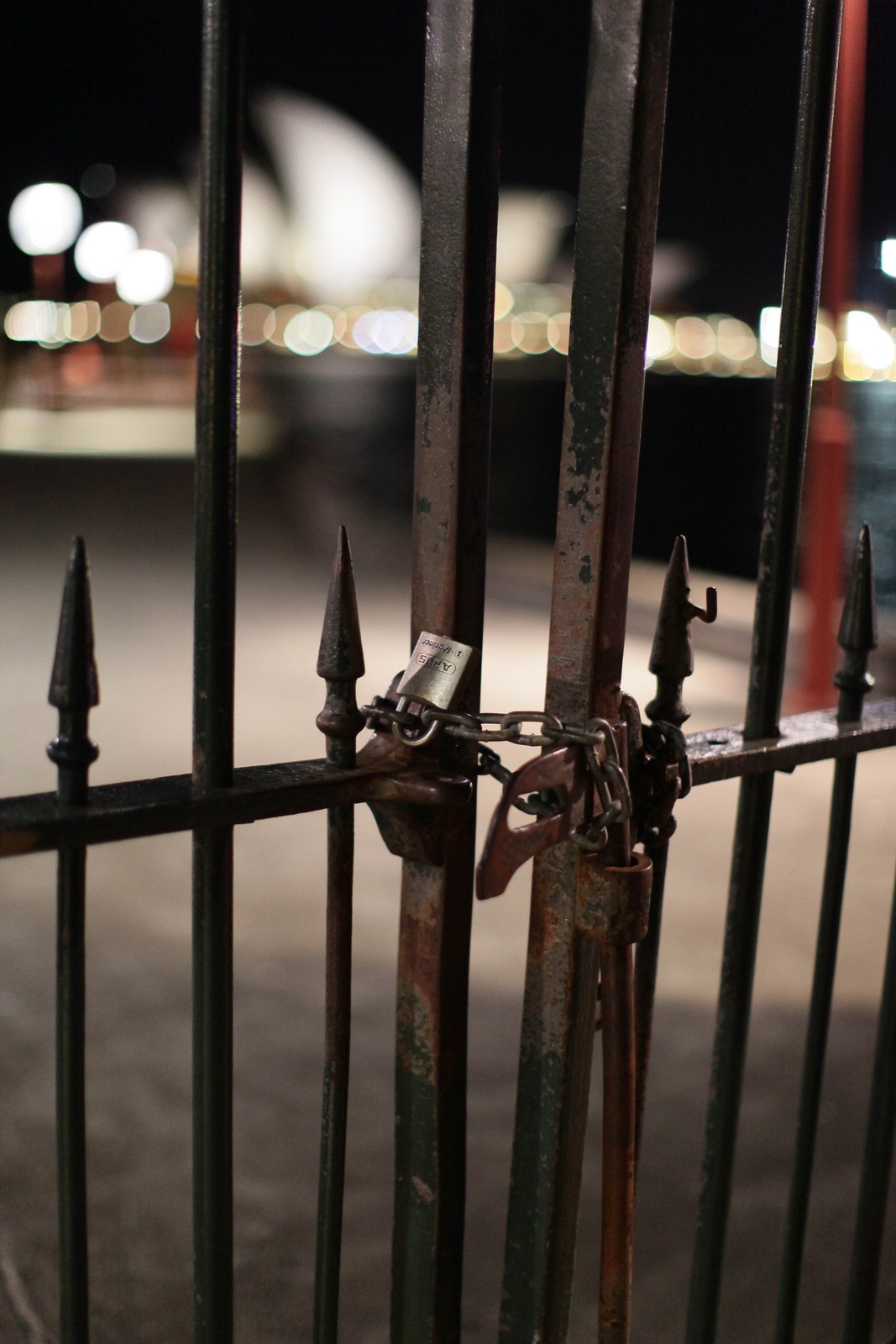 Locked Gates at Night