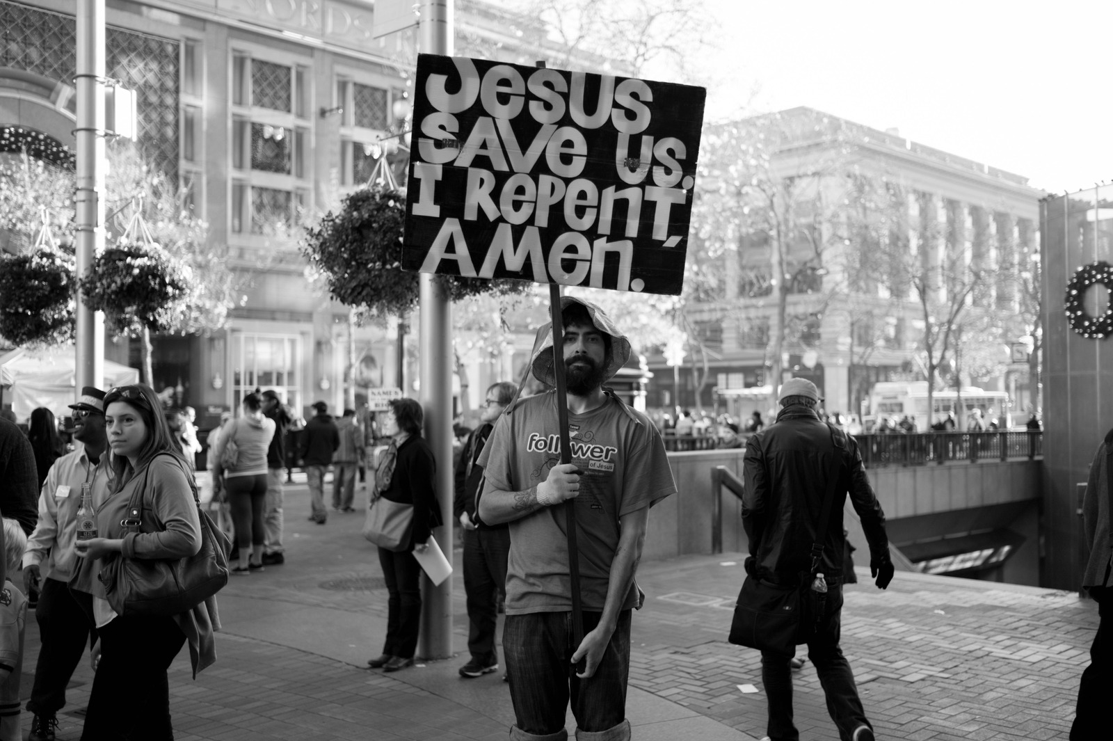 Silent Plea in the Crowd