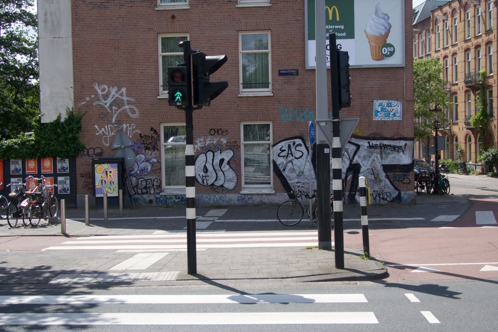 Urban Intersection with Graffiti