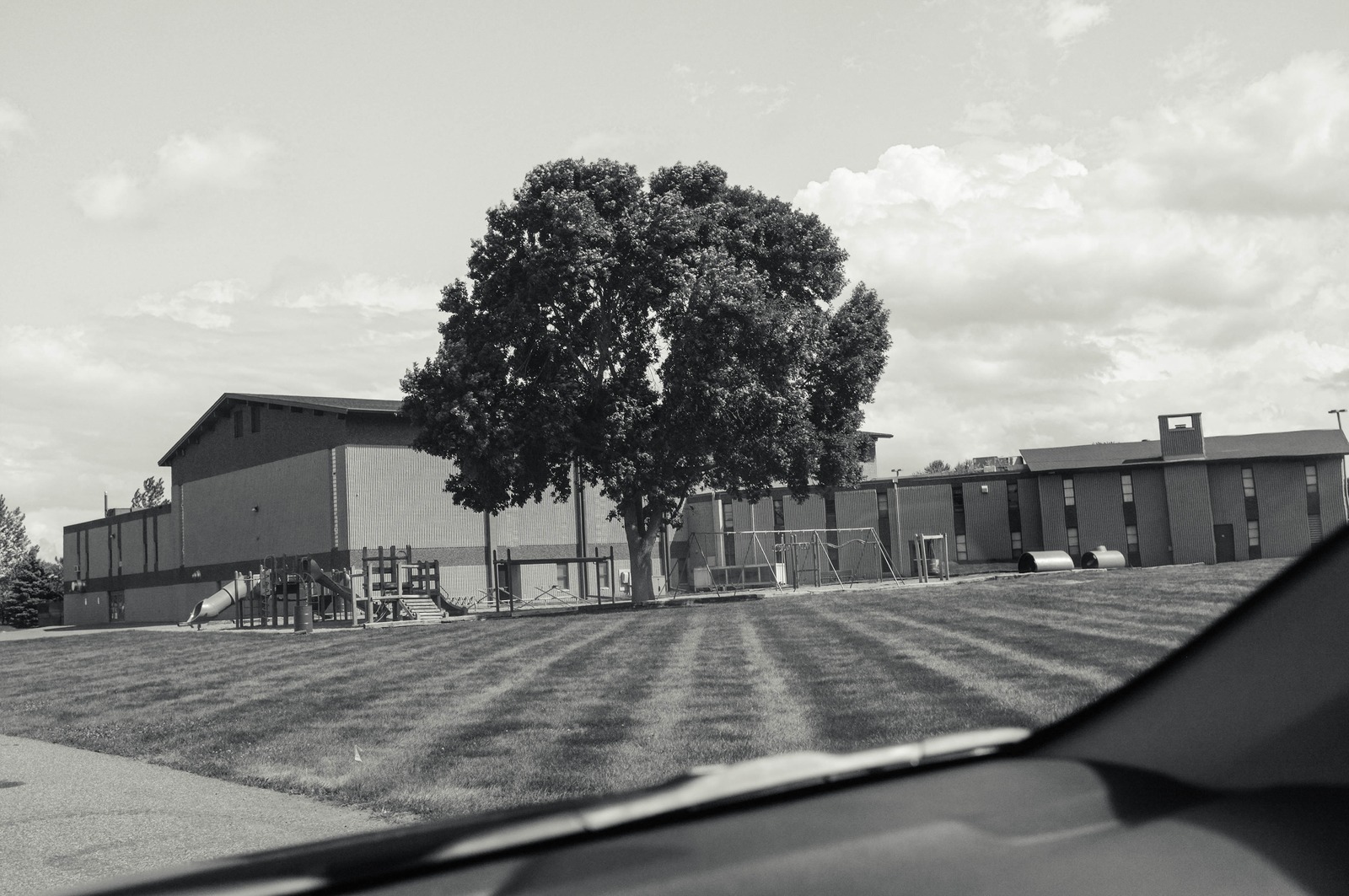 Quiet Schoolyard Scene