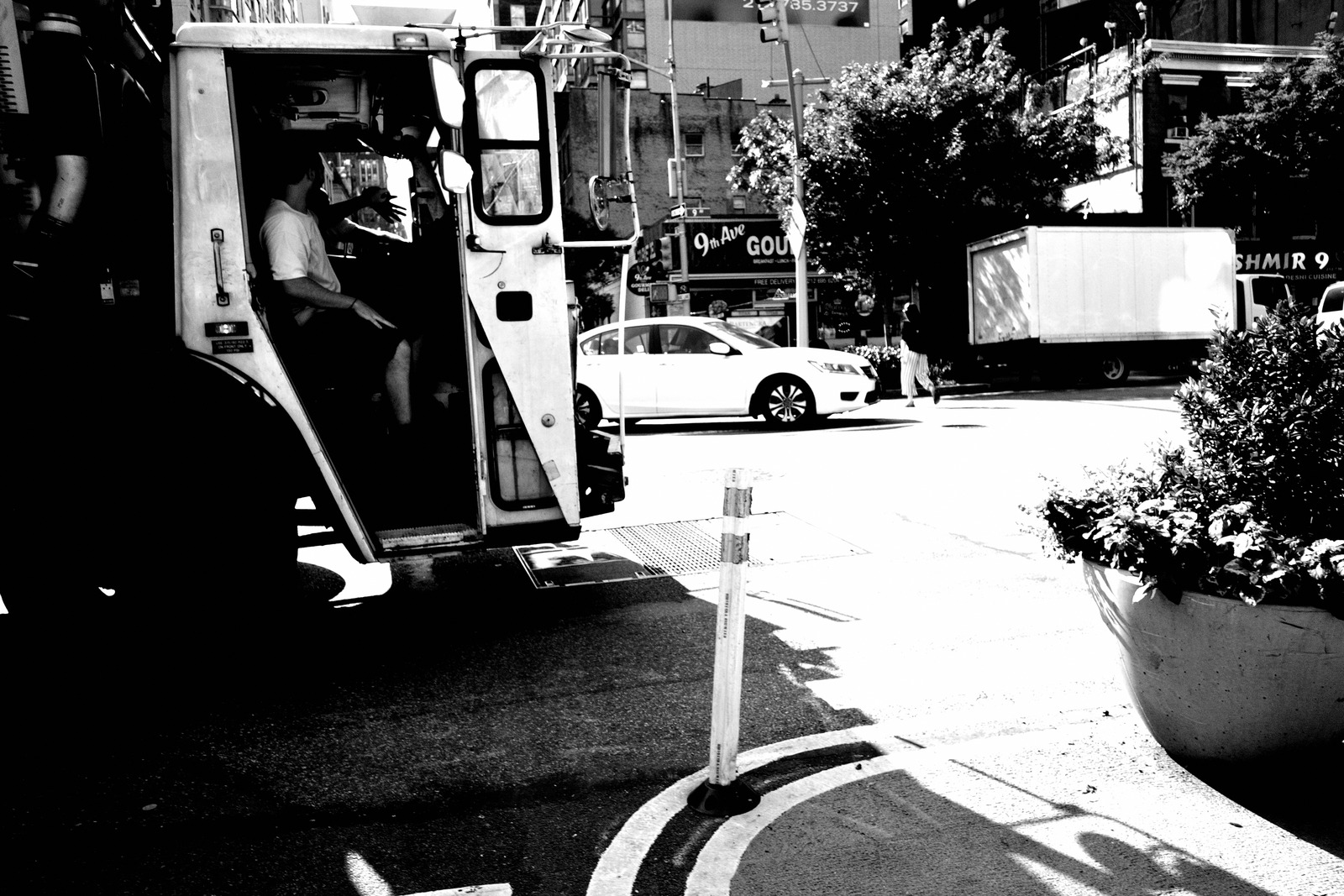 Urban Intersection in Monochrome