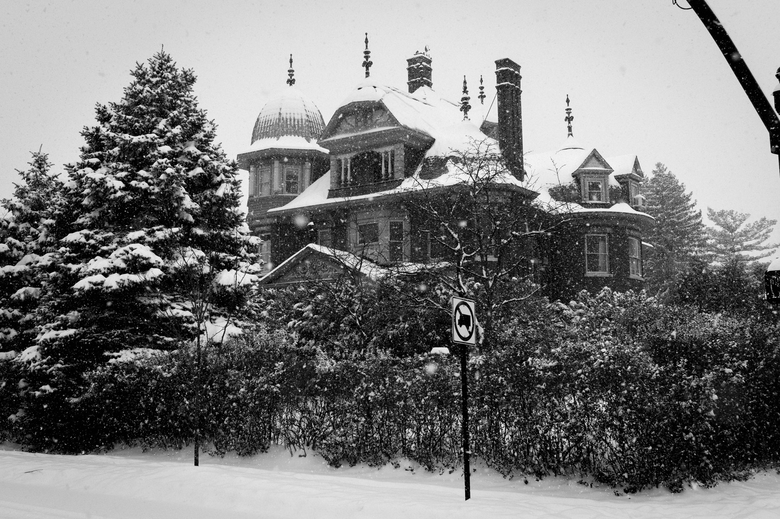 Winter's Embrace on a Lost Mansion
