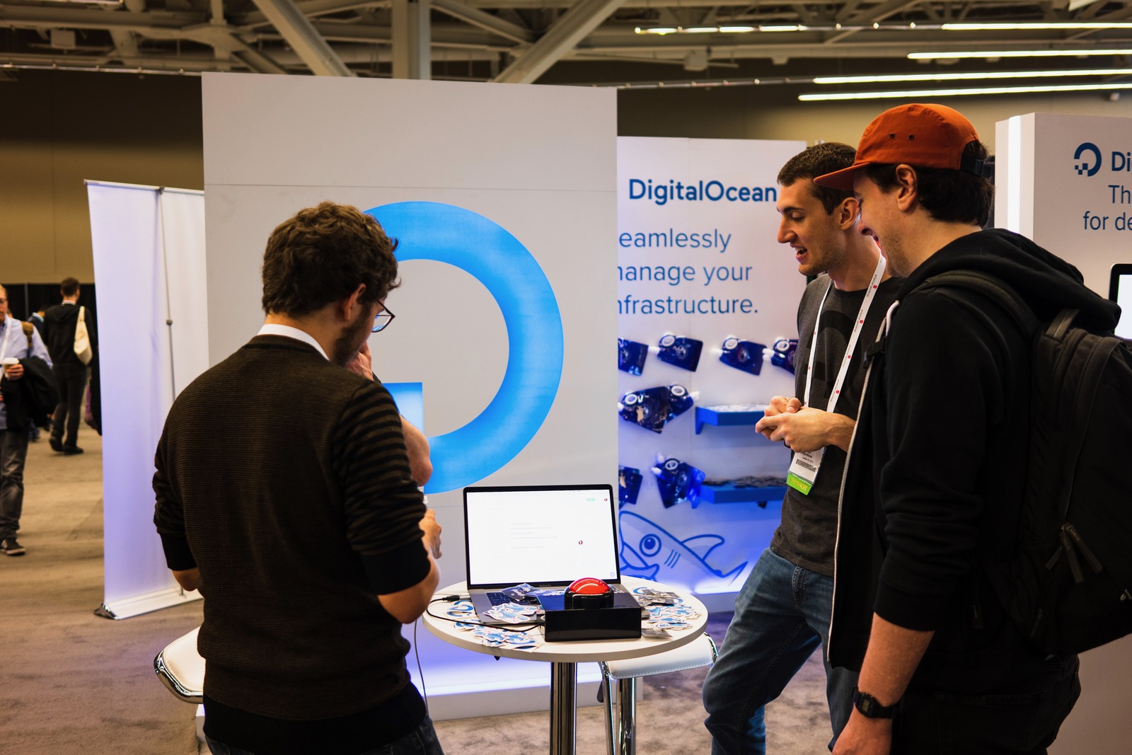 Engaged Discussions at a Tech Expo