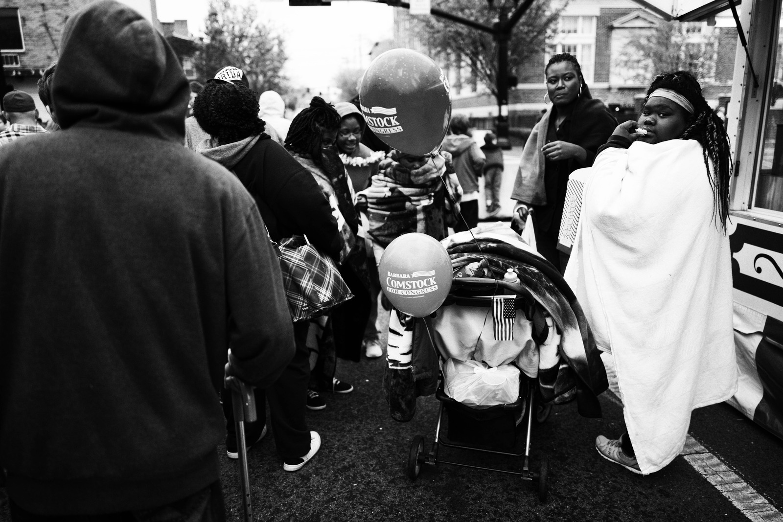 Urban Gathering in Monochrome