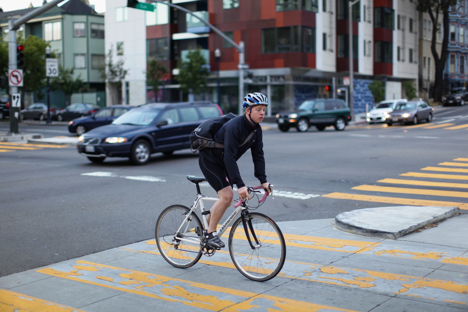 Urban Cyclist at Dusk