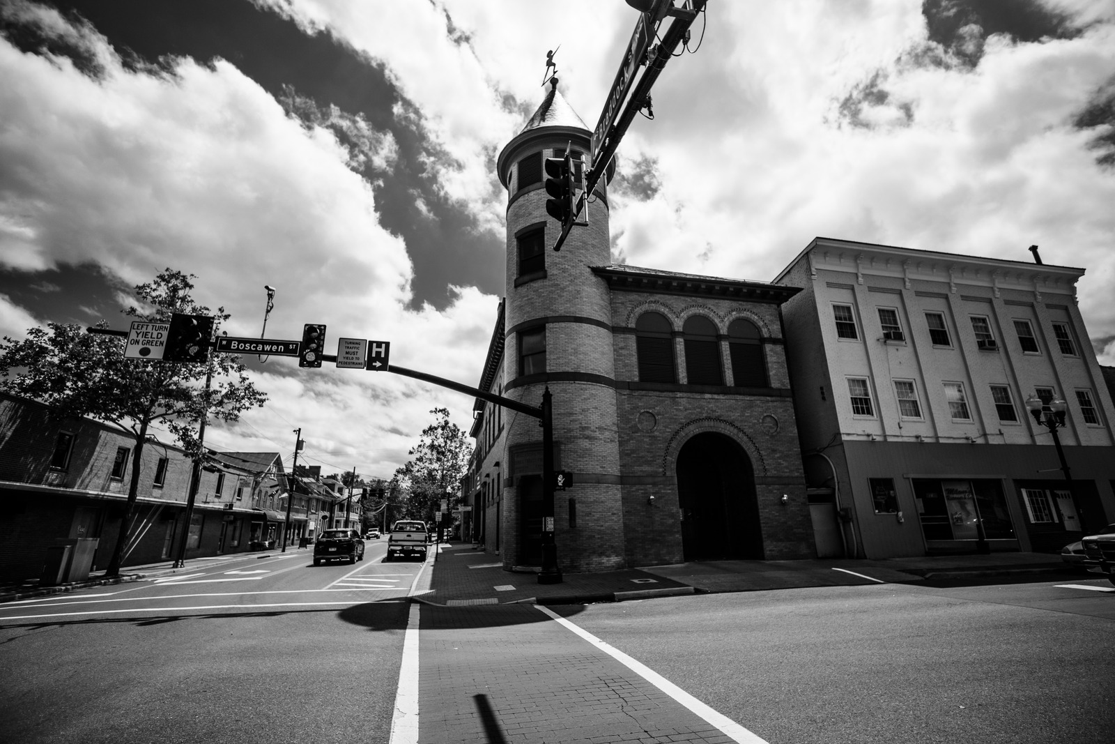 Urban Crossroads in Monochrome