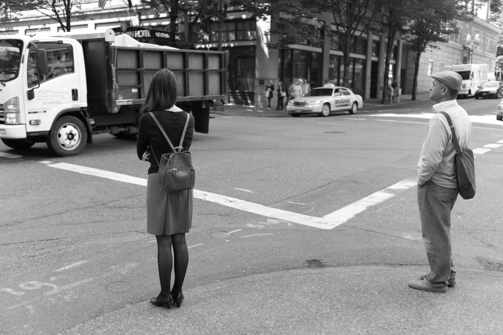 City Crossroads in Monochrome