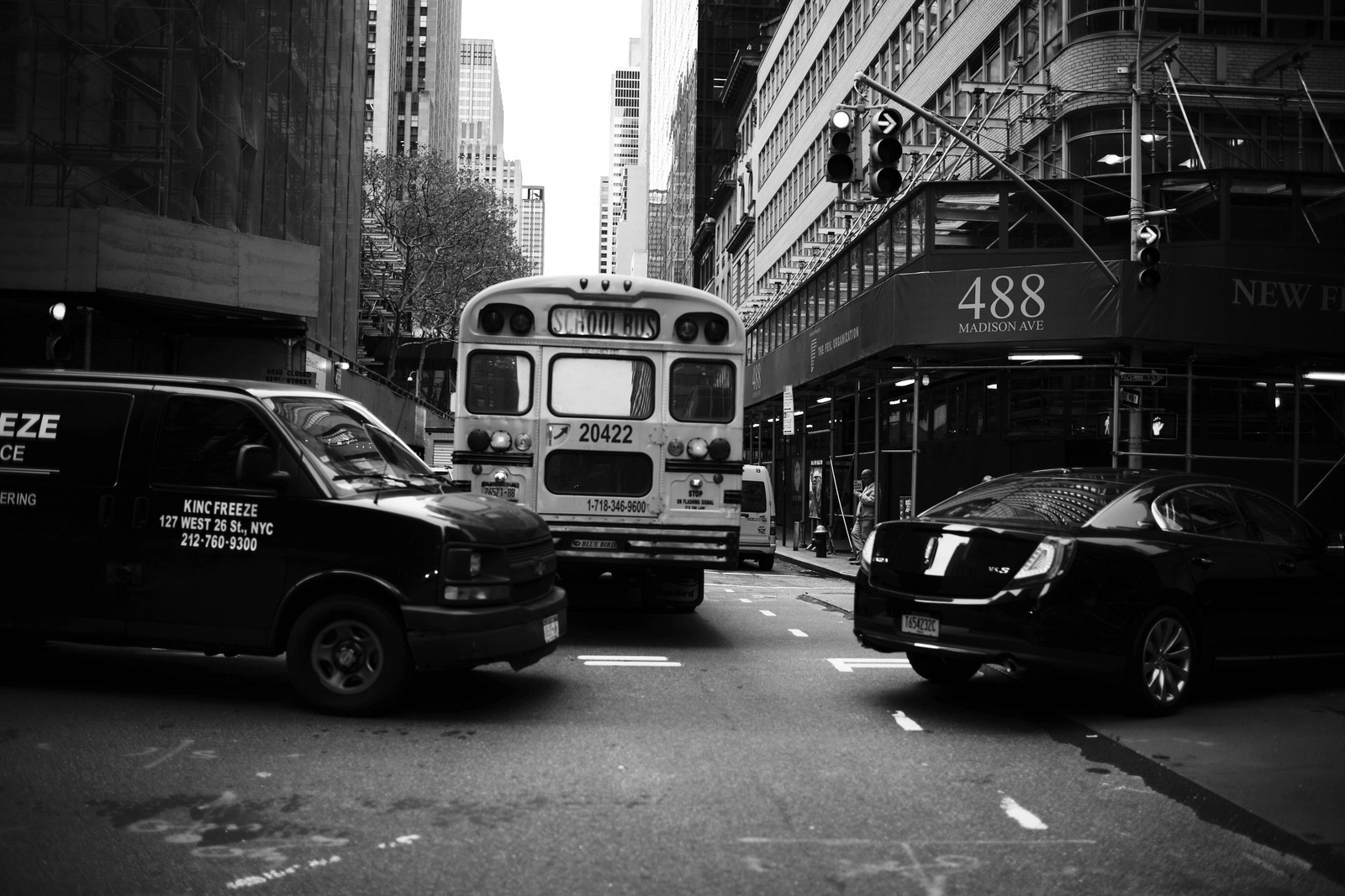 Urban Crossroads in Monochrome