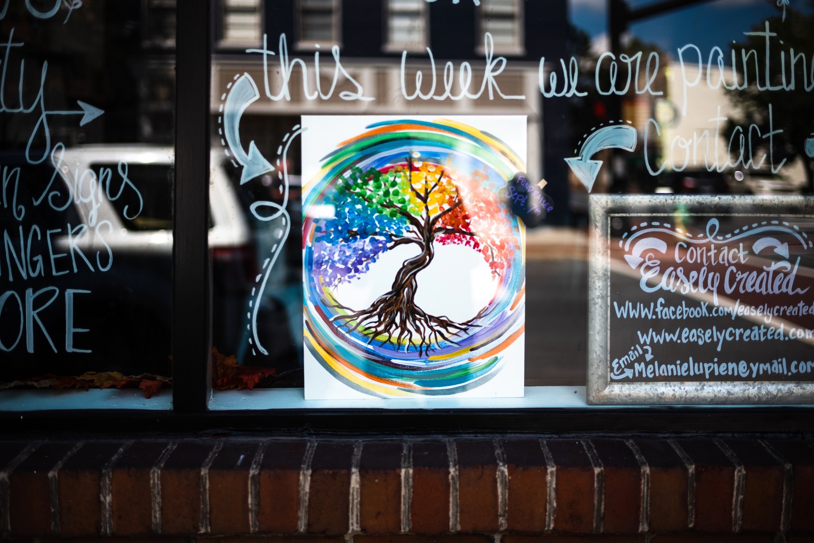 Colorful Tree in Window