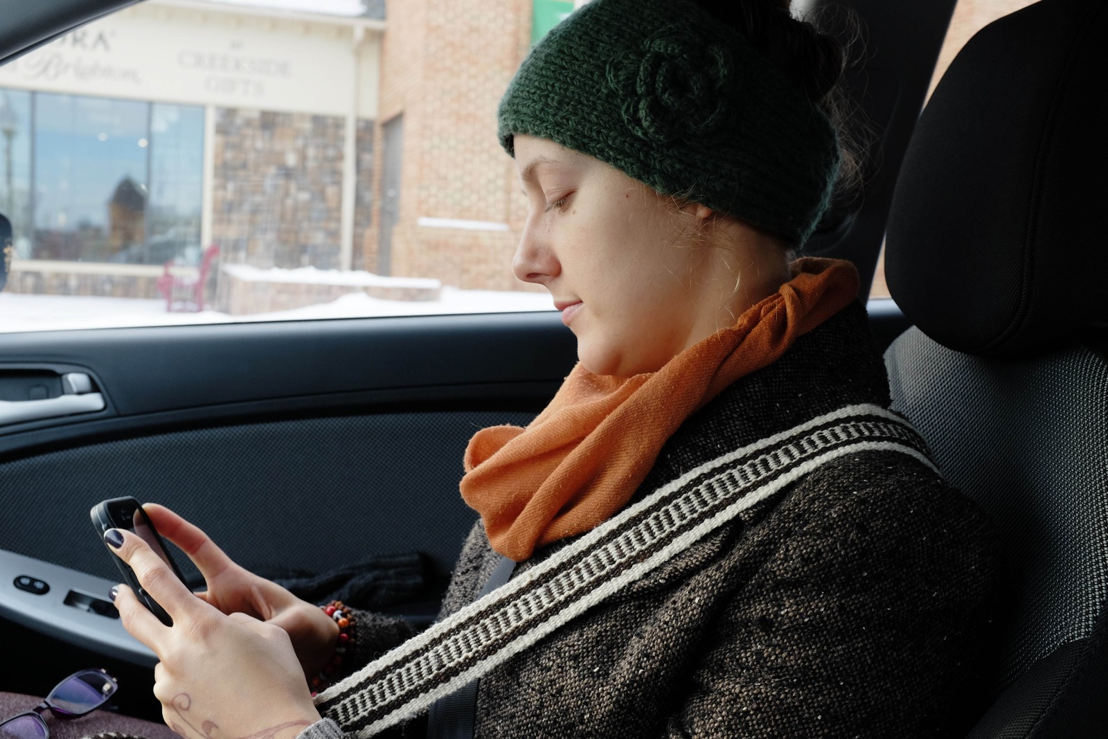 Quiet Reflection in the Car