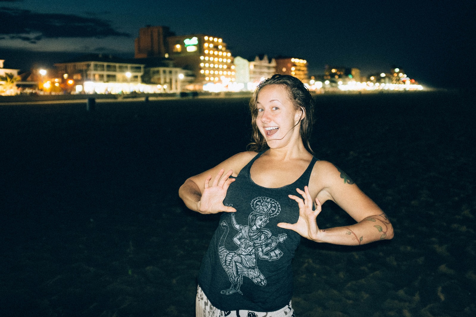 Joyful Beach Night Revelry