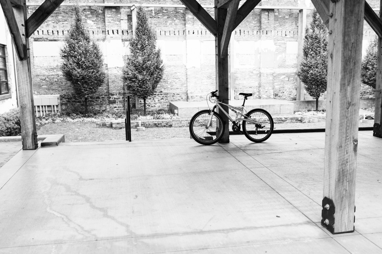Solitary Bike in Shadows