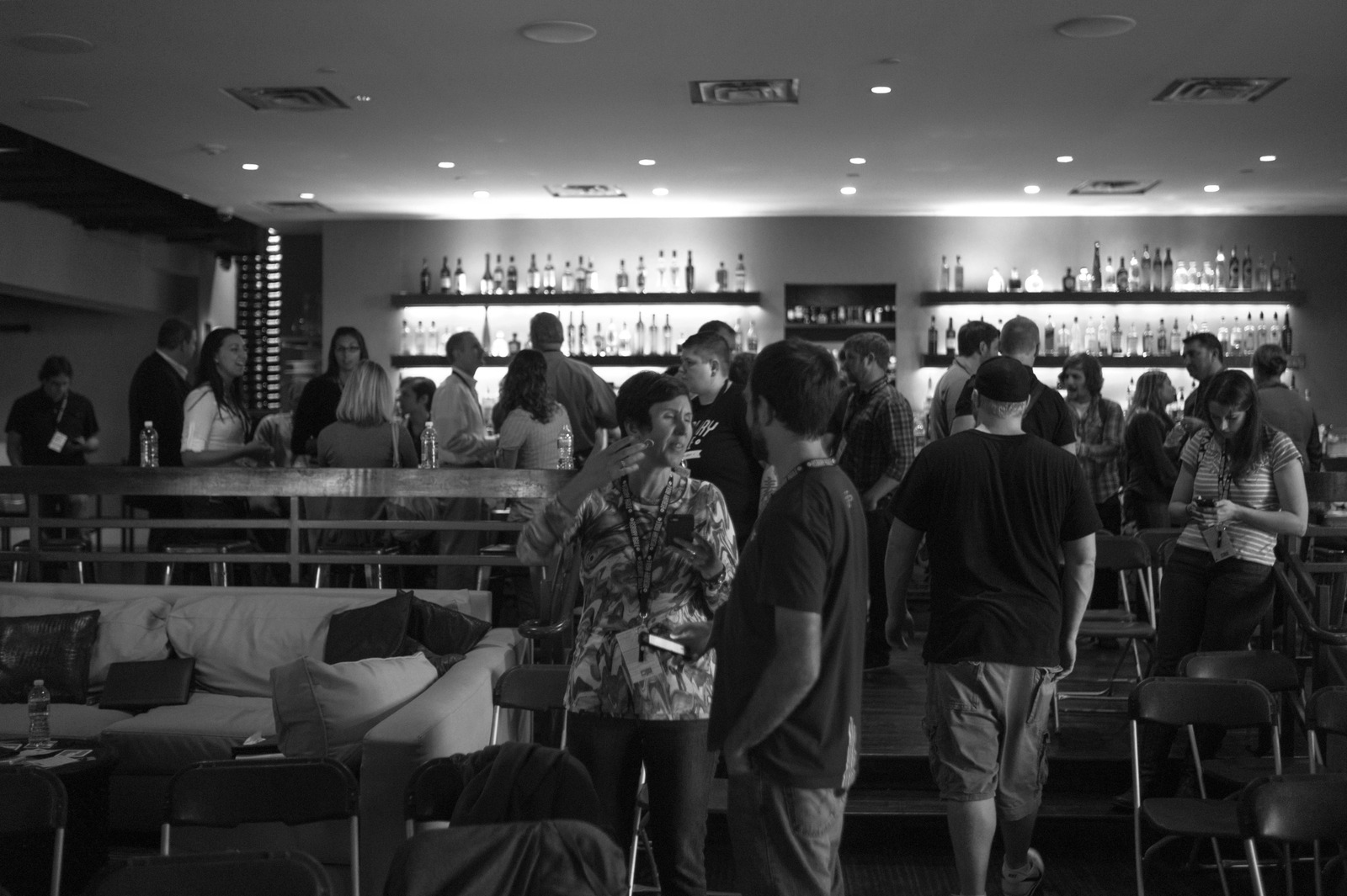 Social Gathering in Monochrome