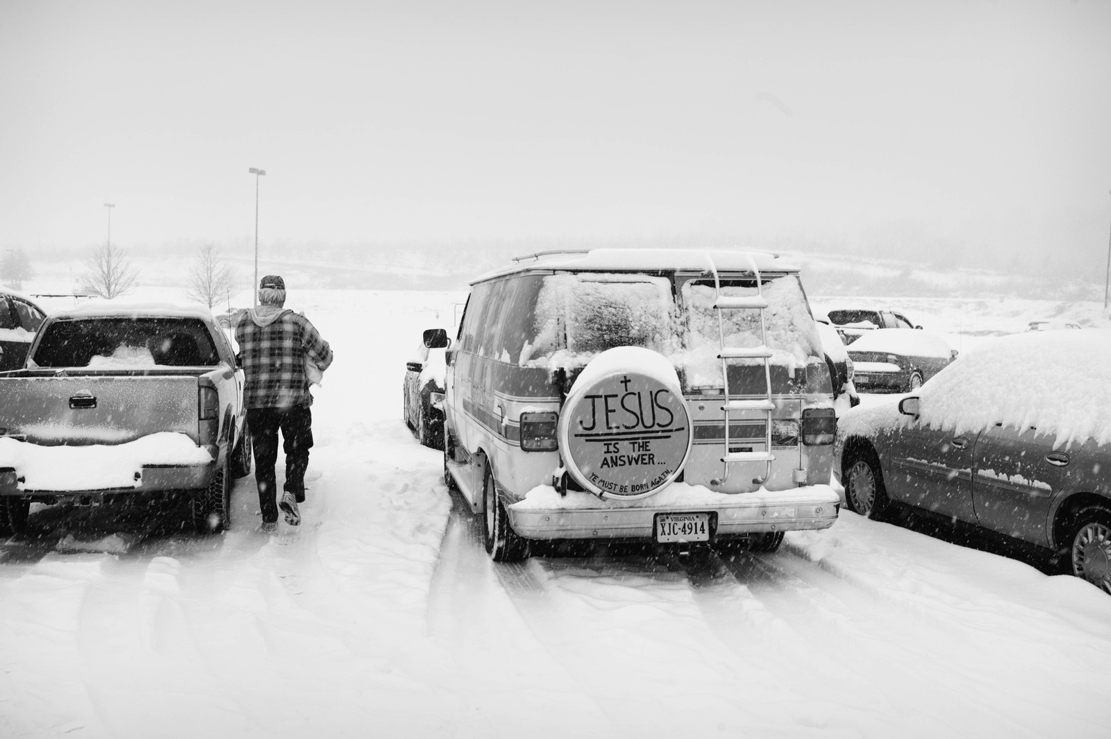 Winter's Message in White