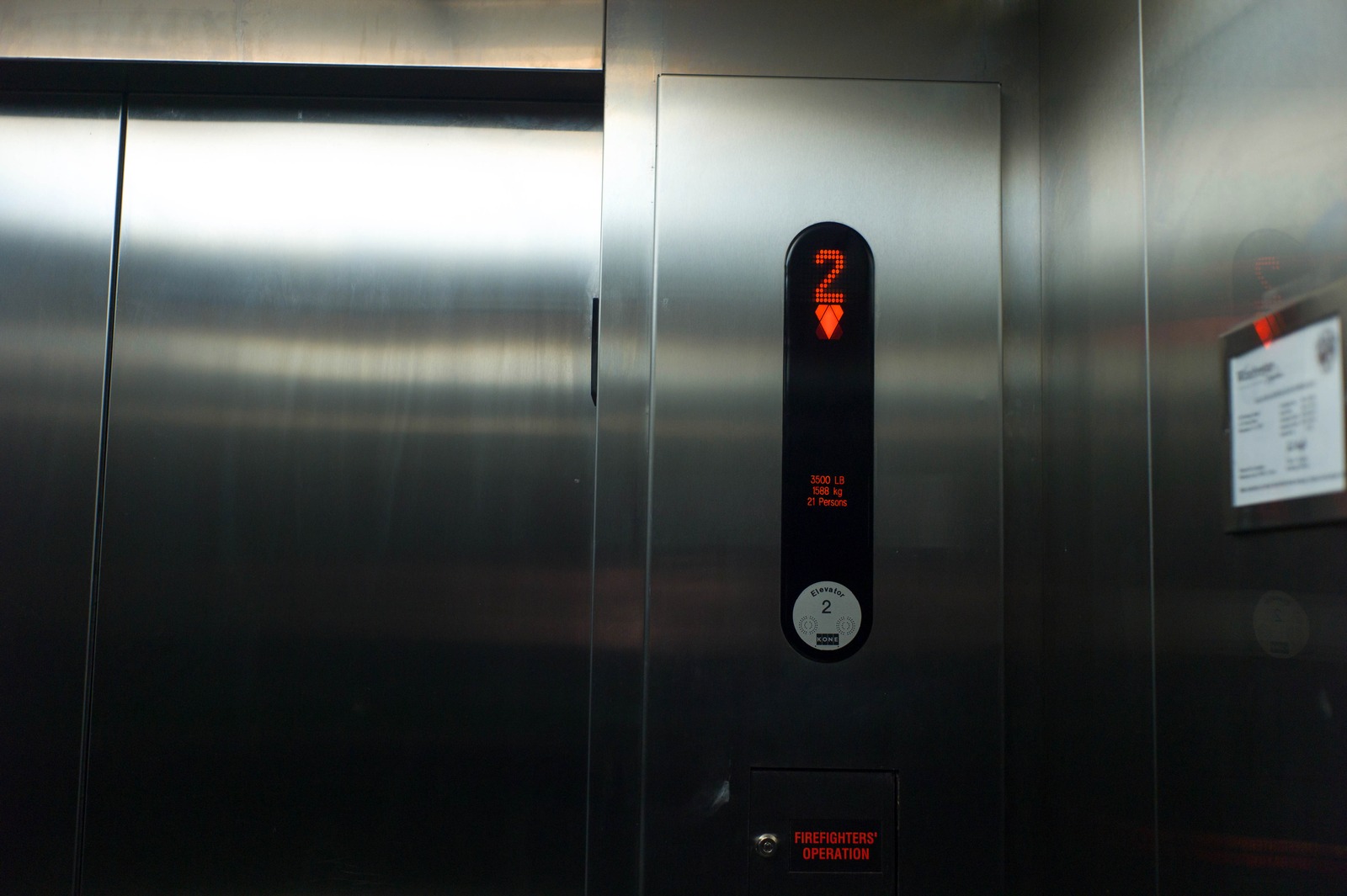 Silvery Elevator Interior