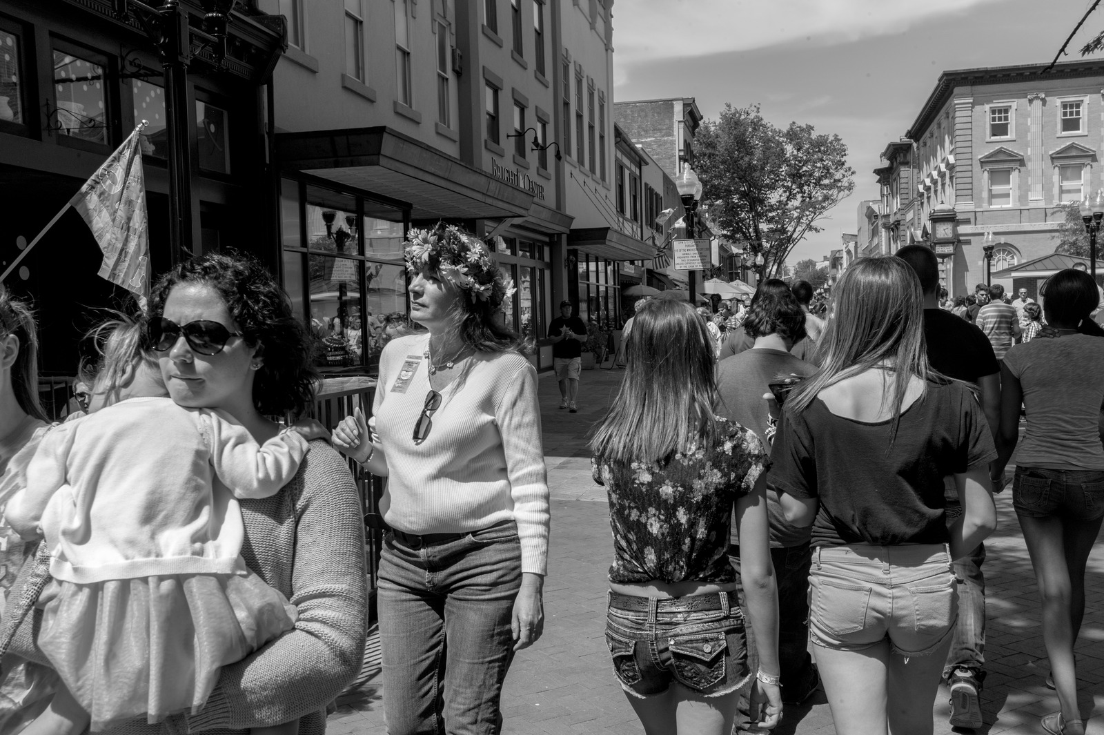 Crowded Street in Monochrome