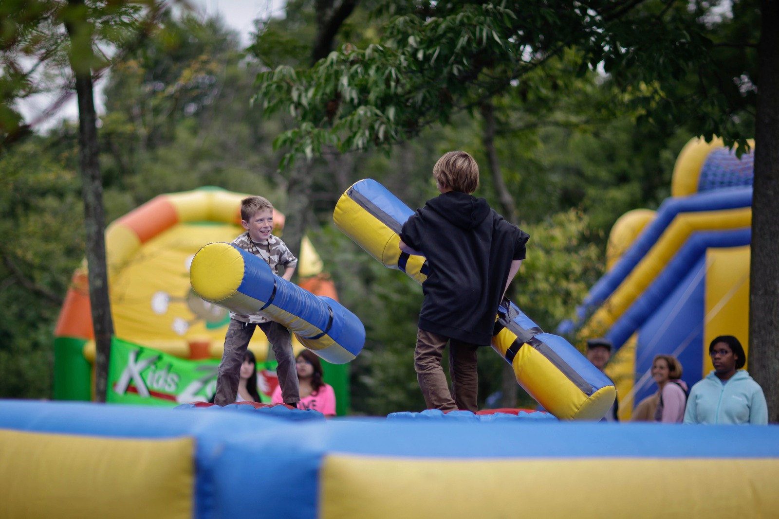 Playful Duel on Inflatable Arena