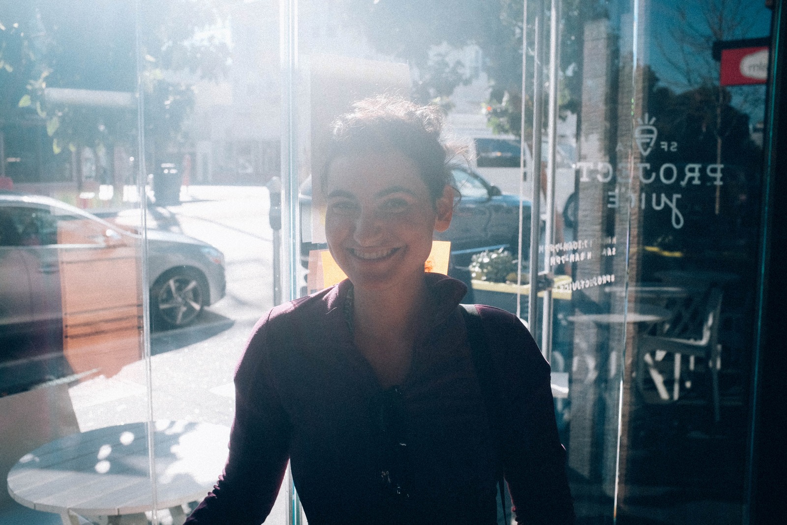 Sunny Smiles Through Glass