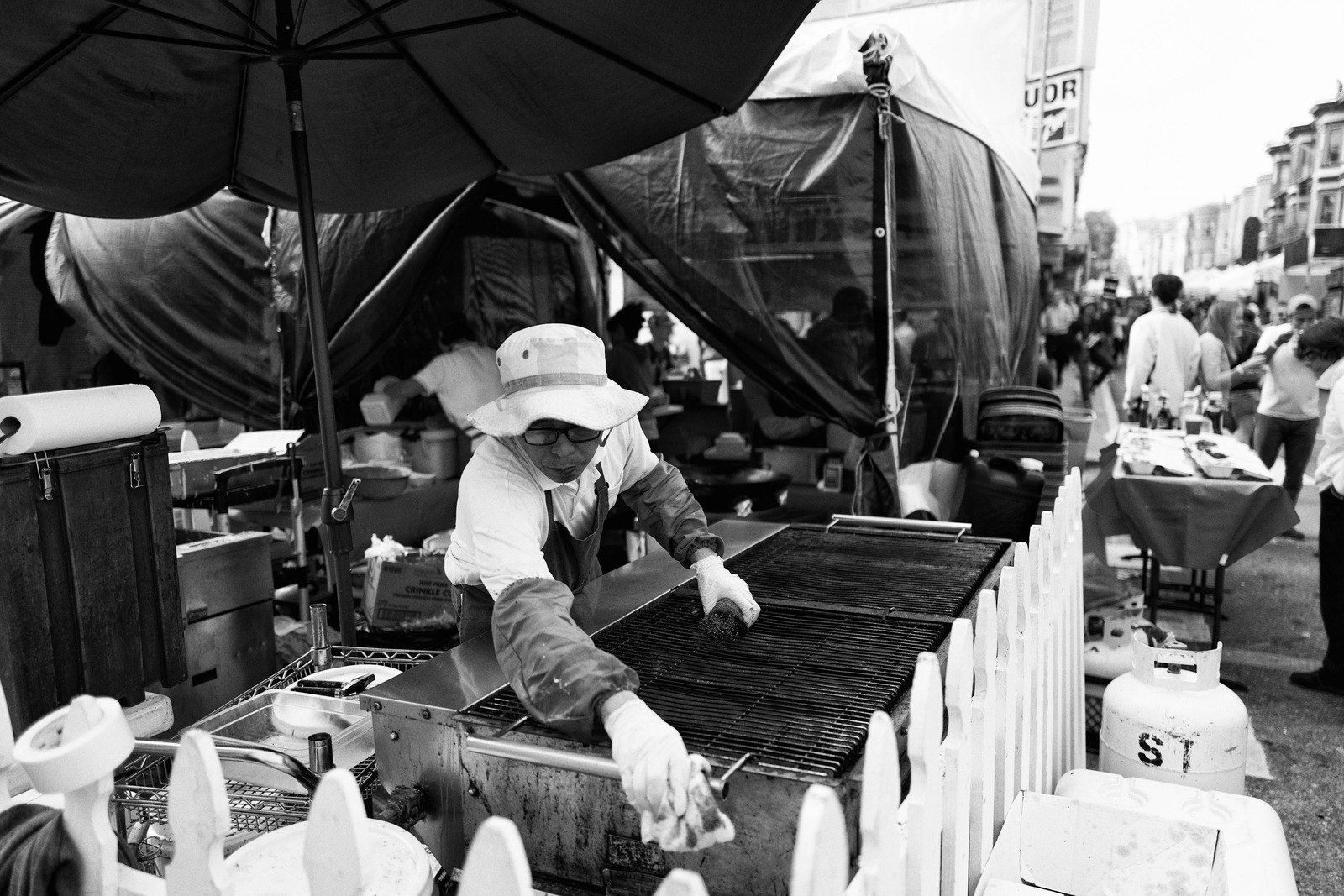 Culinary Focus in Monochrome