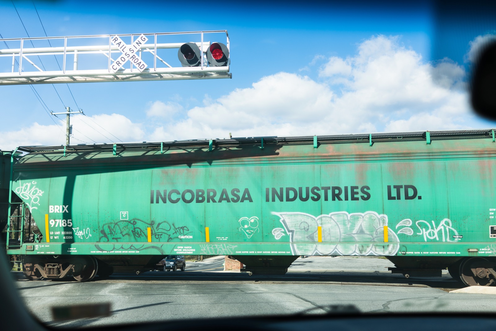 Graffiti on a Green Train