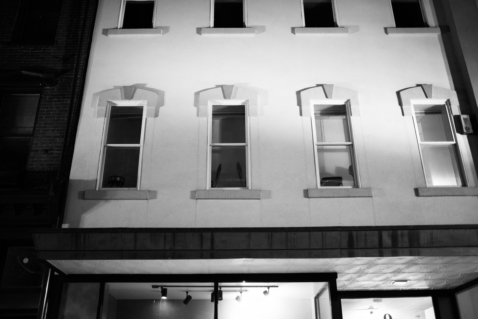 Urban Facade at Night