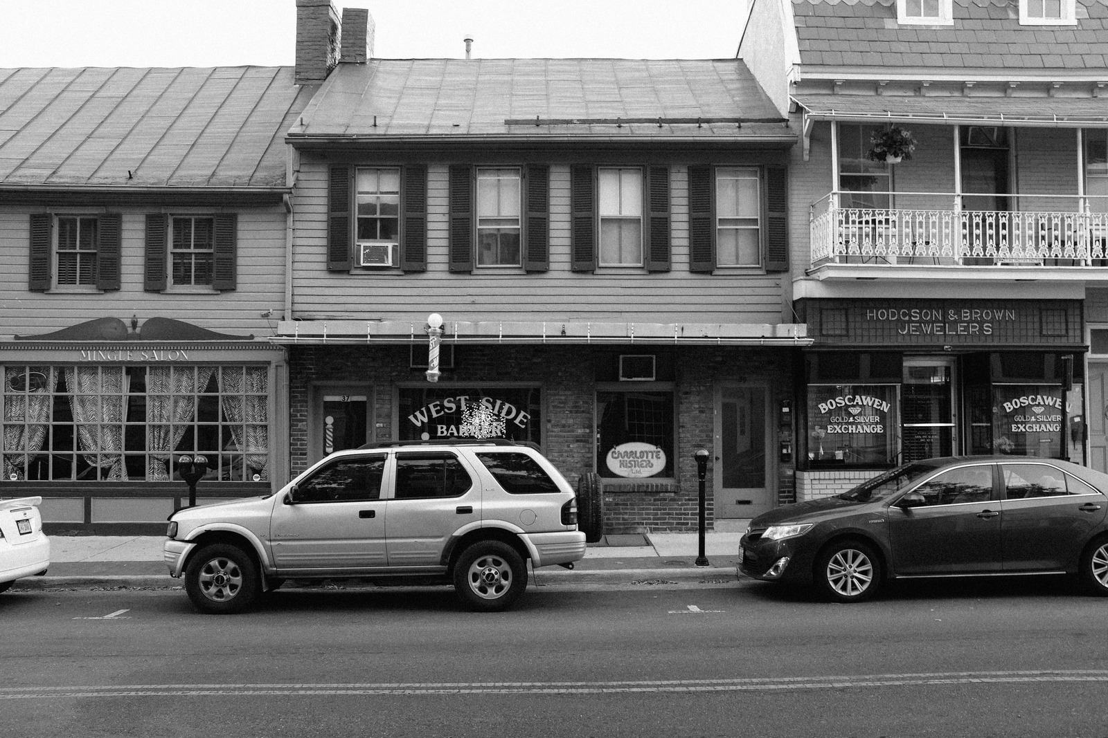 Quaint Streetscape in Monochrome